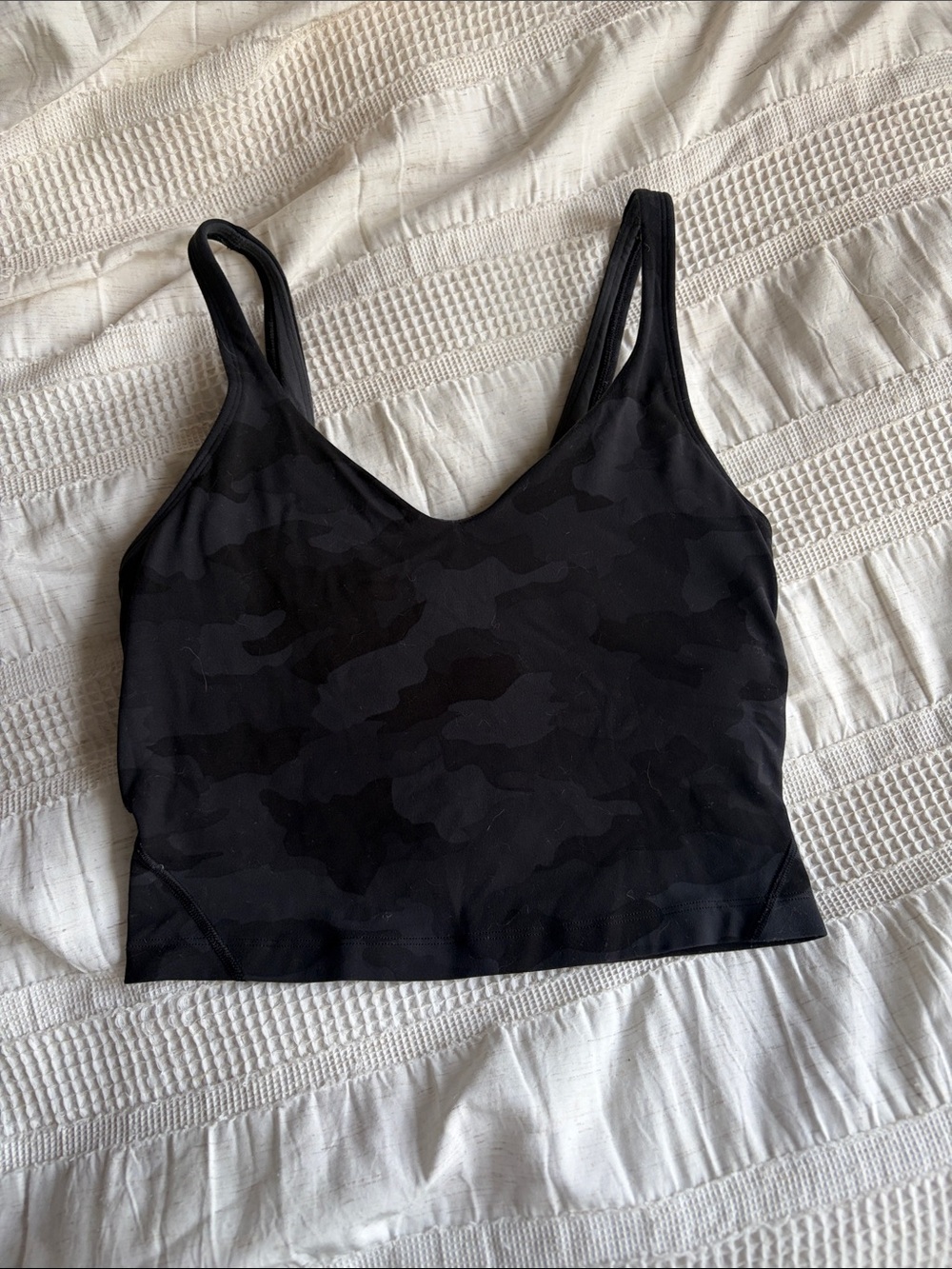 lululemon athletica Black Camo V-Neck Crop Tank